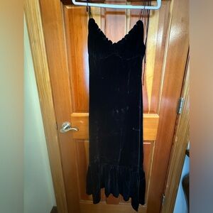 Reformation Oda Velvet Dress in Black - Size 0